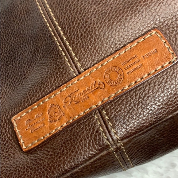 FOSSIL brown crossbody leather bag - Picture 3 of 8